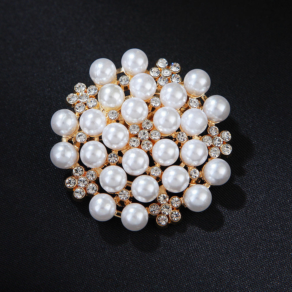 Women Flower Large Brooches Lady Rhinestone Pearl Corsage Brooch Girl Trendy Luxury Jewelry Best Gift Pins Jewelry Accessories